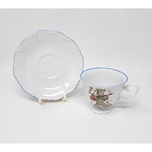Vtg Sister Berta Hummel Originals Porcelain Footed Teacup w Saucer West Germany